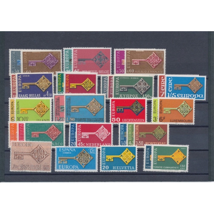 1968 EUROPA CEPT, annata completa , francobolli nuovi , 18 paesi 35 valori MNH**