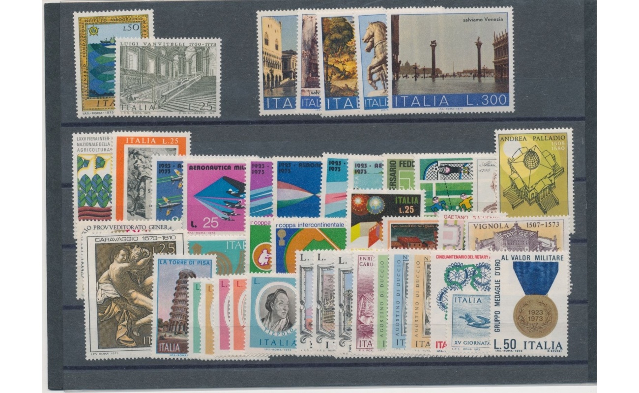 1973 Italia Repubblica , francobolli nuovi, Annata Completa 45 valori - MNH**