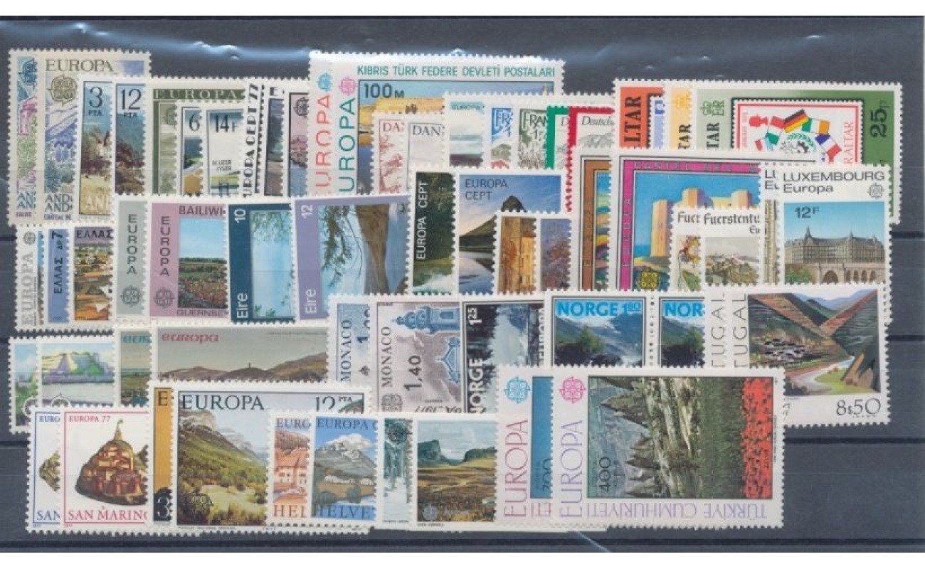 1977 EUROPA CEPT , annata completa , francobolli nuovi , "Turismo" 29 paesi 61 valori MNH**