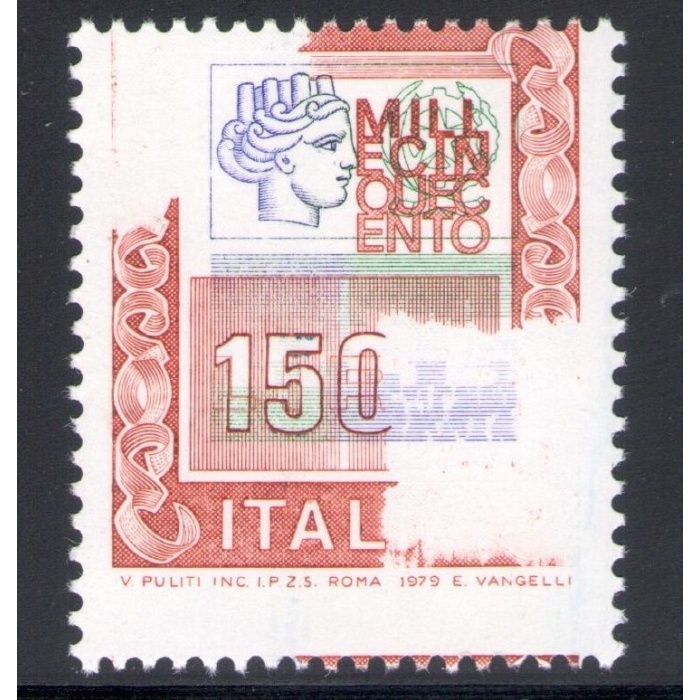 1978 Italia - Repubblica , 1500 Lire Alti Valori Colori Mancanti n° 1438 MNH**