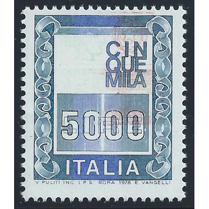 1978 Italia - Repubblica, n° 1056 Ad Lire 5.000 VARIETA' SIRACUSANA MANCANTE