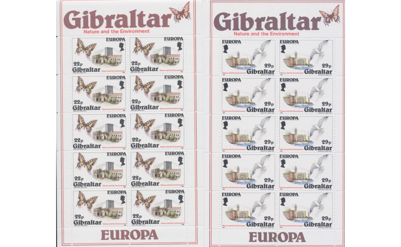 1986 EUROPA CEPT Gibilterra 2  Minifogli "Natura ed Ambiente" MNH**