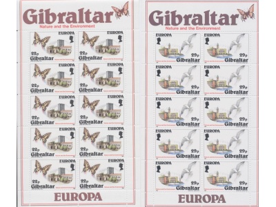 1986 EUROPA CEPT Gibilterra 2  Minifogli "Natura ed Ambiente" MNH**