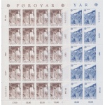 1987 EUROPA CEPT  Faeroer 2 Minifogli "Architettura Moderna" MNH**