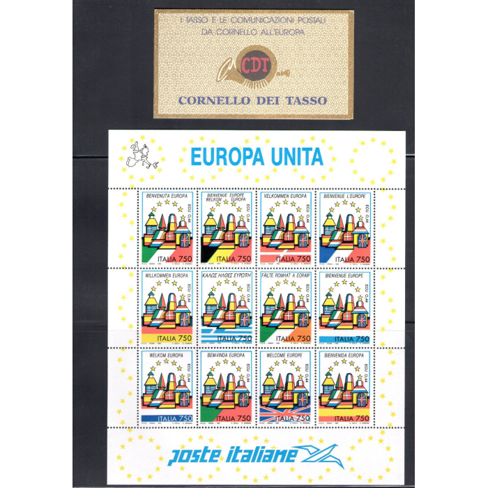 1993 Italia Repubblica, francobolli nuovi, Annata Completa 42 valori + 1 Foglietto + 1 Libretto (Tasso) MNH**