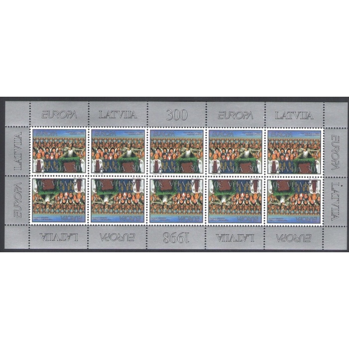 1998 EUROPA CEPT Lettonia/Latvija 1 Minifoglio da 10 valori MNH**