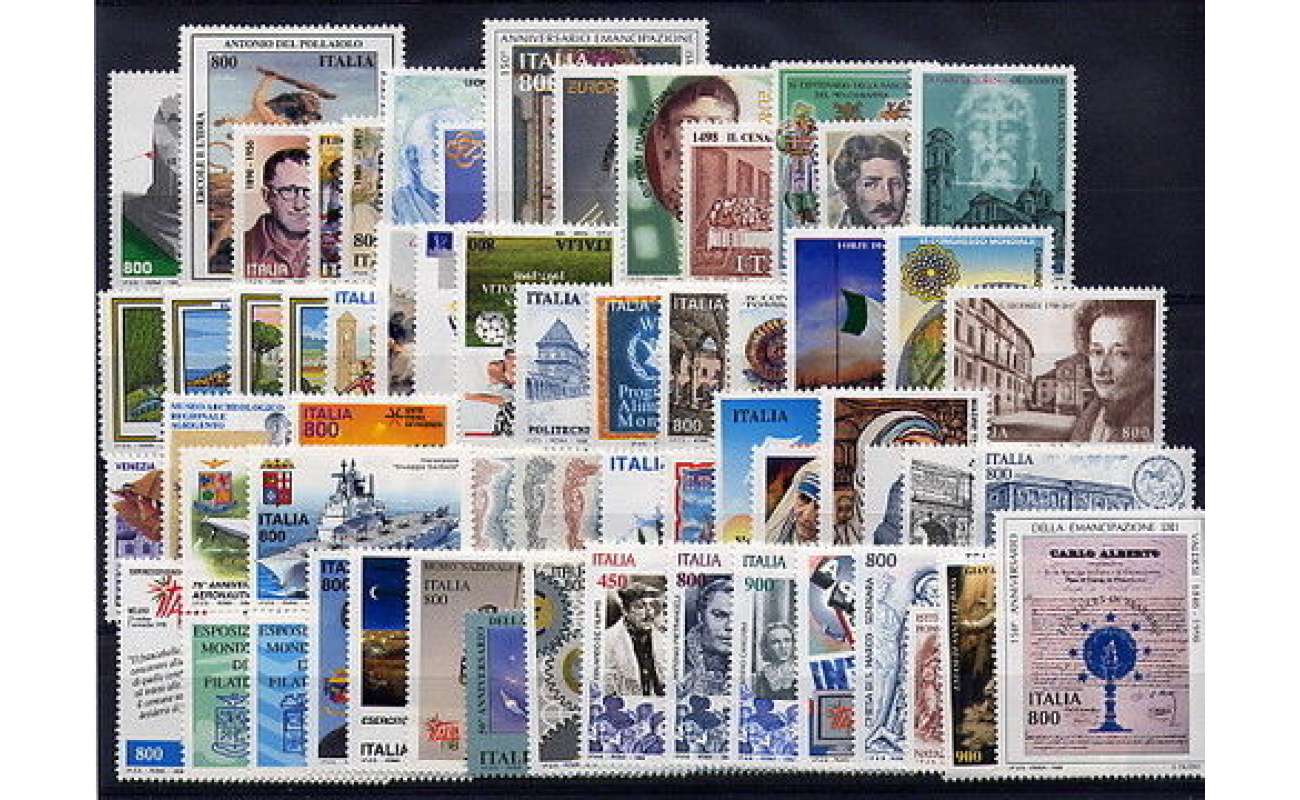 1998 Italia Repubblica, francobolli nuovi, Annata Completa 63 valori + 2 Foglietti + 1 Libretto Giornata Europa - MNH**