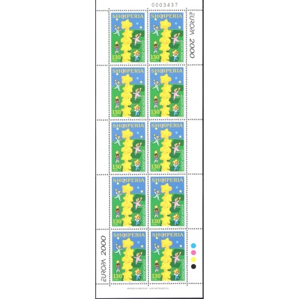 2000 EUROPA CEPT Albania/Shqiperia 1 Minifoglio 10 val "Giovani e Futuro" MNH**