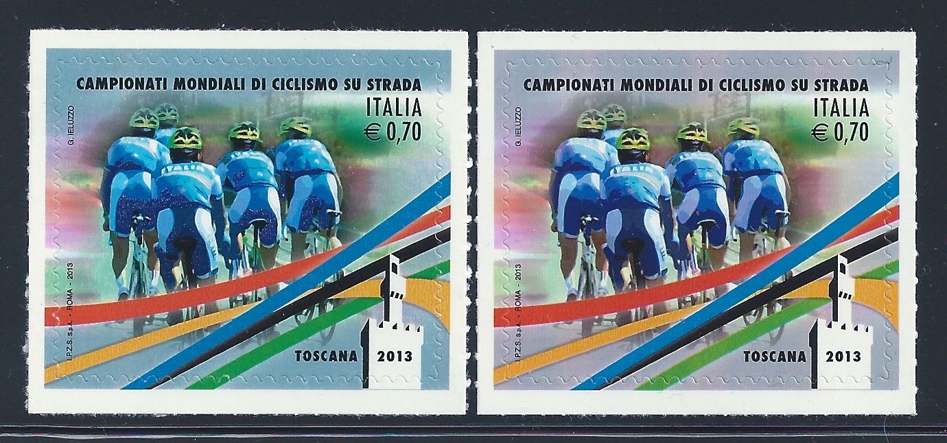 2003 REPUBBLICA CICLISMO GLICINE INVECE DI AZZURRO MNH** VARIETA' !!!!!!!!!!!