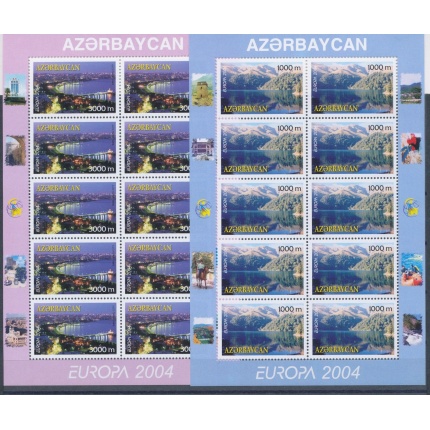 2004 EUROPA CEPT Azerbaigian 2 Minifogli di 10 val "Le vacanze"  MNH**