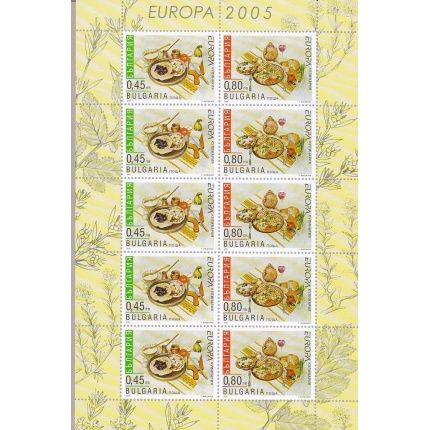 2005 EUROPA CEPT, Bulgaria 1 Minifoglio da 10 valori "Gastronomia" MNH**