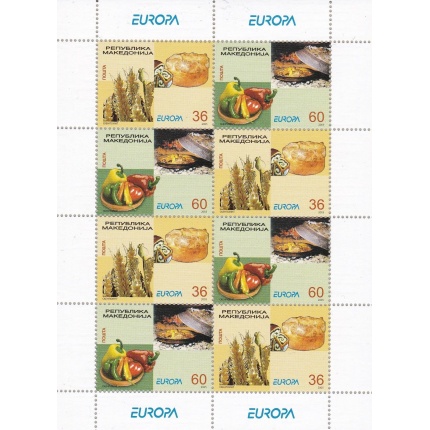 2005 EUROPA CEPT, Macedonia 1 Minifoglio da 8 valori "Gastronomia" MNH**