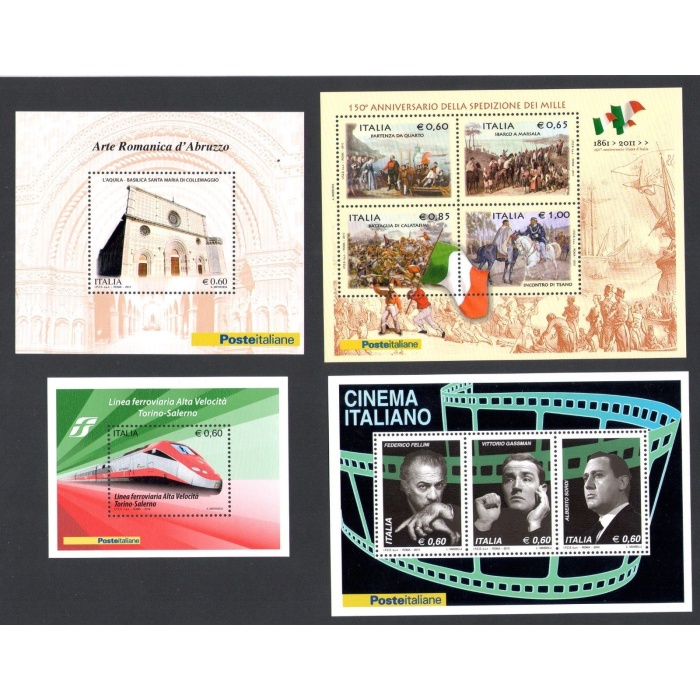 2010 Italia Repubblica , francobolli nuovi, Annata Completa 56 valori + 4 Foglietti -  MNH**