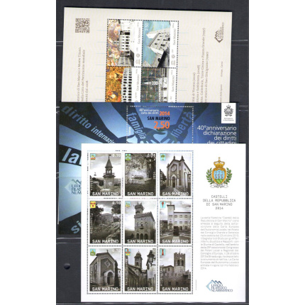 2013 San Marino, francobolli nuovi , Annata Completa, 16 valori + 8 Foglietti - MNH**