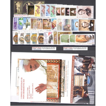 2013 Vaticano , francobolli nuovi , Annata Completa , 36 val + 3 BF + 1 Libretto