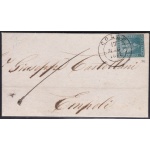 1851-52 TOSCANA, n° 5e 2 cr. azzurro verdastro su grigio LETTERA