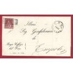 1851 Toscana, n° 4b 1 Crazia carminio su azzurro LETTERA Firma Sorani