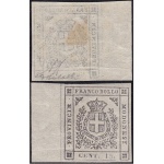 1859 Modena Gov. Provvisorio, Bol. n° 14e grigio pallido  MLH/*  Cert. Bolaffi