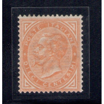 1867 Regno Italia n° 17T Vittorio Em II 10 cent  MLH* Certificato Biondi con linguella