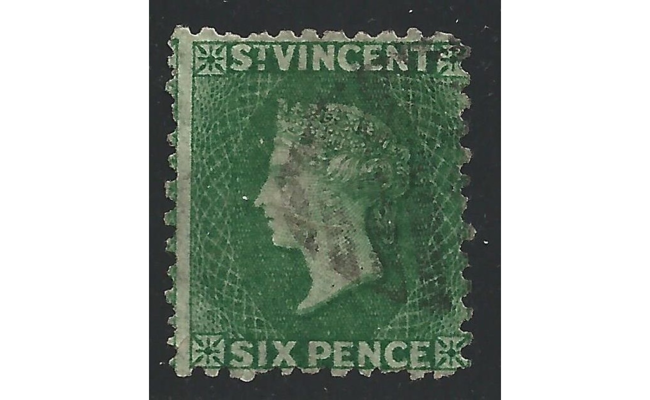 1868 ST. VINCENT - SG n° 7  6d. deep green  USATO