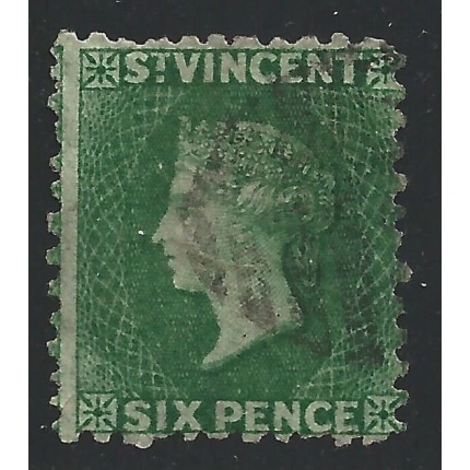 1868 ST. VINCENT - SG n° 7  6d. deep green  USATO