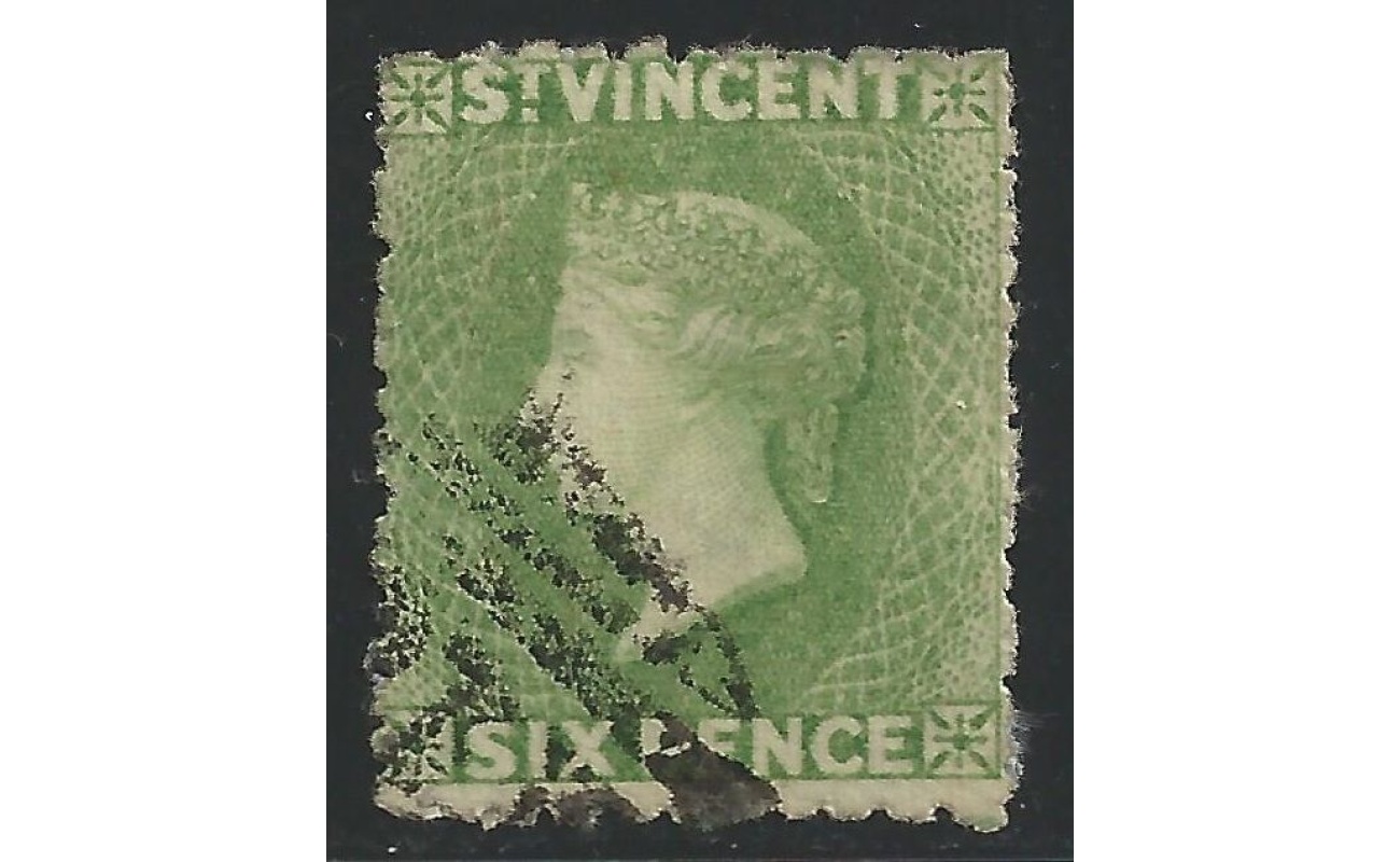 1877 ST. VINCENT - SG n° 23  6d. pale green  USATO