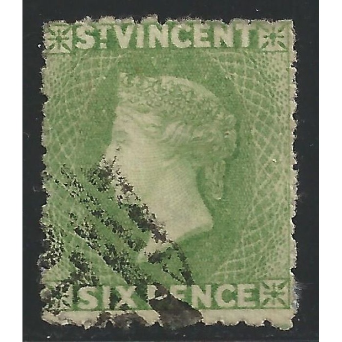 1877 ST. VINCENT - SG n° 23  6d. pale green  USATO