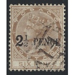 1883  TOBAGO - SG 13  2 1/2d. on 6d. stone  USED - GOOD QUALITY