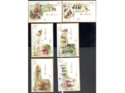 1885-1902 Figurine Liebig Segnaposto serie completa n° 8 Edizione Francese