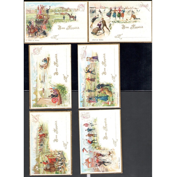 1885-1902 Figurine Liebig Segnaposto serie completa n° 8 Edizione Francese