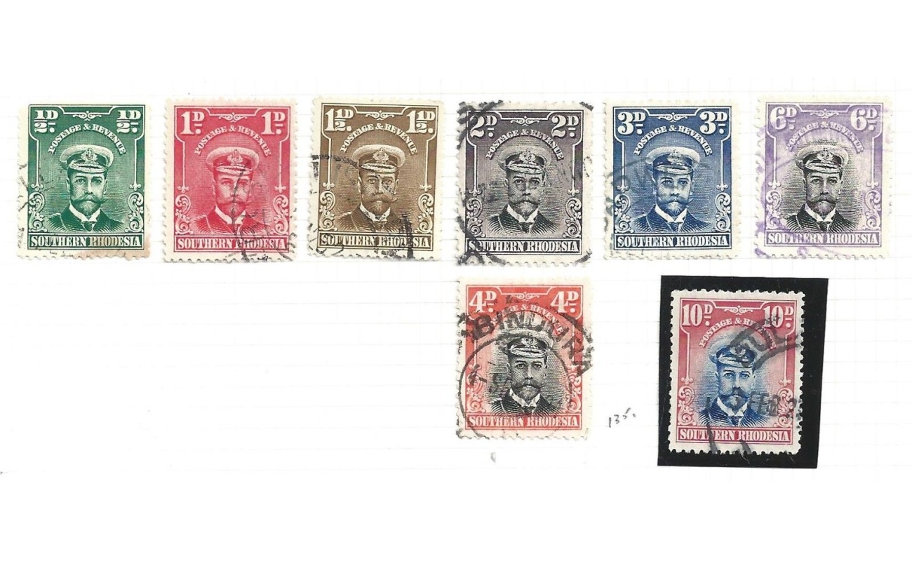 1904-29  SOUTHERN RHODESIA - SG n° 9 10d.+ low values USED