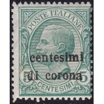 1919 Trento e Trieste, n° 3d 5c. su 5c. verde MNH/**