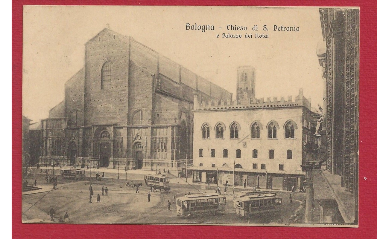 1920 BOLOGNA, San Petronio e Palazzo dei Notai VIAGGIATA