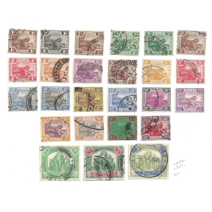 1922-34 FEDERATED MALAY STATES - SG n° 52-82  25 valori USATI