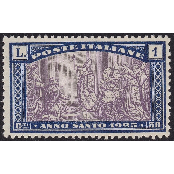 1924 Italia - Regno , Anno Santo , n° 173a  SENZA FILIGRANA  MNH**  RARO Certificato Sorani