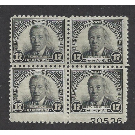 1925 Stati Uniti, n° 433  W. Wilson 17 c. nero   MNH**  RARA VARIETA' - Non dentellati in basso