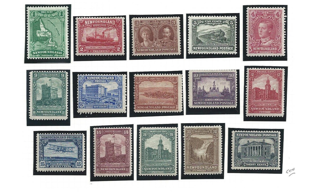 1928-29 TERRANOVA - NEWFOUNDLAND - SG 164/178  15 valori  MH*