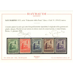 1932 SAN MARINO Palazzetti n° 159/163  MNH** Certificato Raybaudi