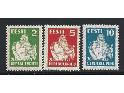 1933 Estonia - n° 122/124  3 valori  MH/*