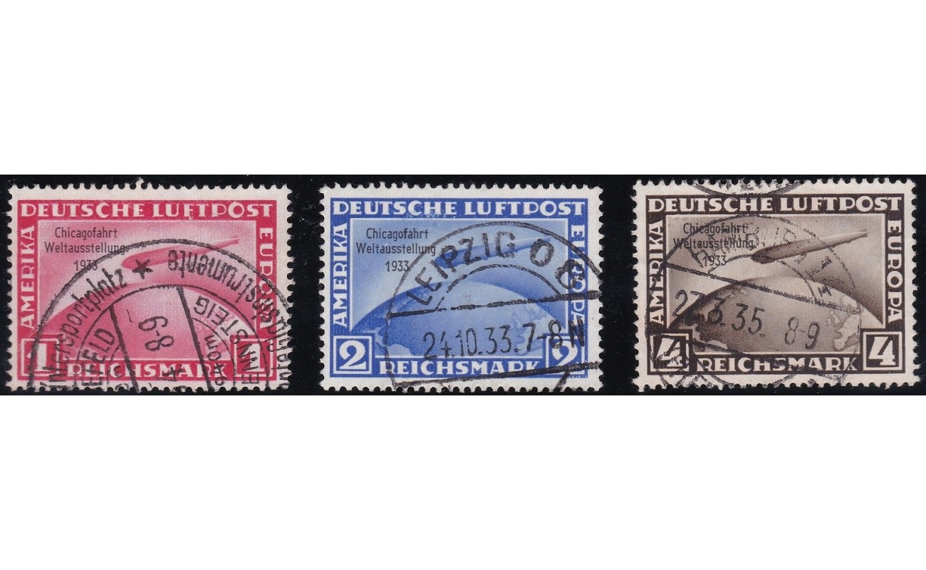 1933 Germania , PA 42A/42C  3 valori  SERIE USATA