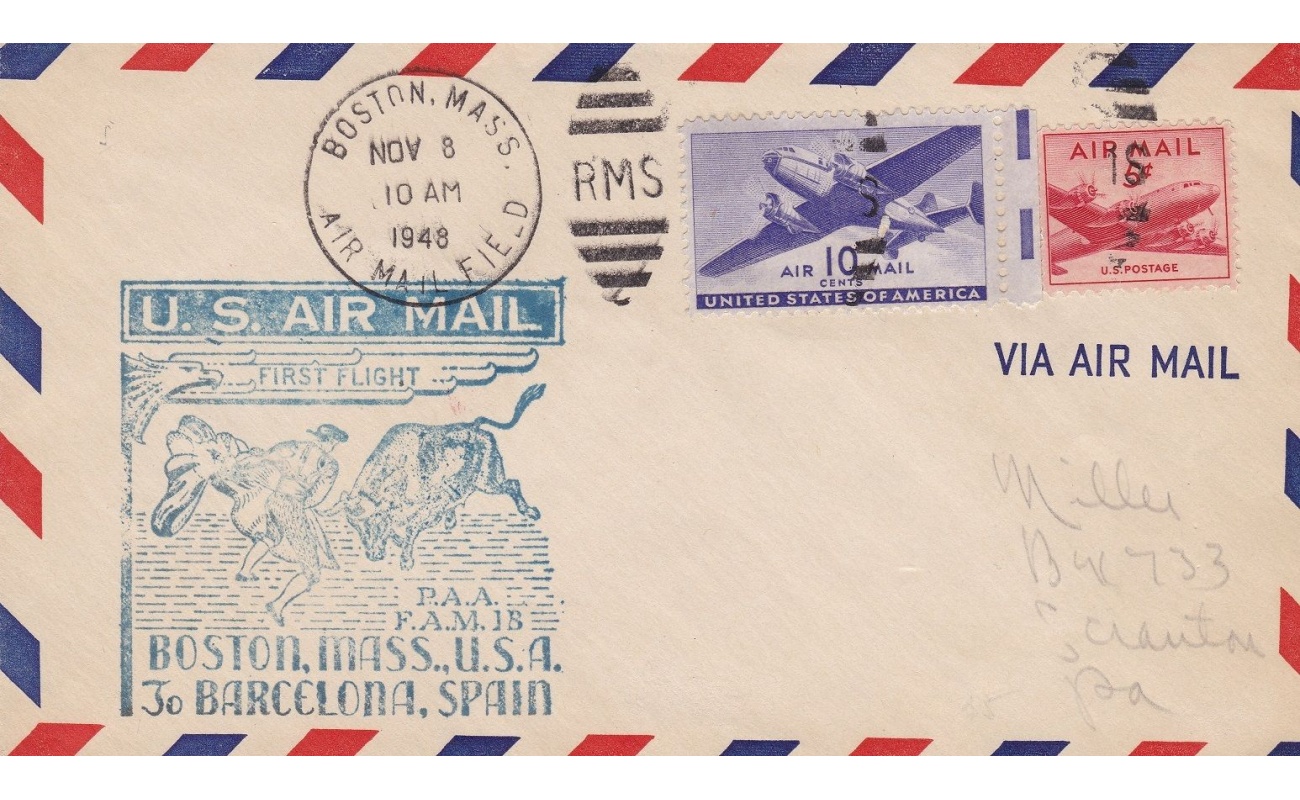 1948 Stati Uniti, Primo Volo BOSTON - BARCELONA