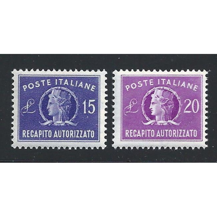 1949-52 Italia - Repubblica - Recapito Autorizzato n° 10/11 piccolo formato MNH **