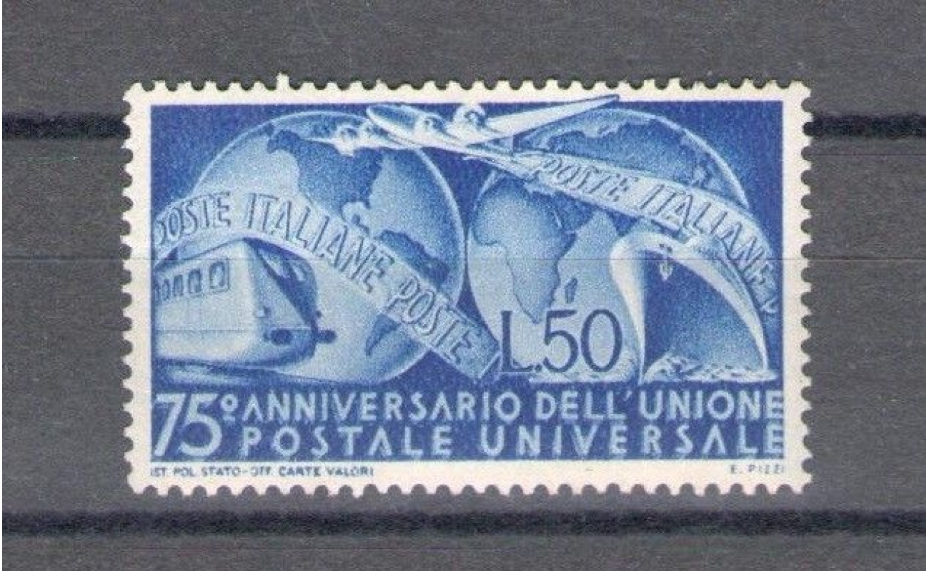 1949 Italia - Repubblica, 75 Anniversario UPU , 1 valore ,  n. 599 , MNH**