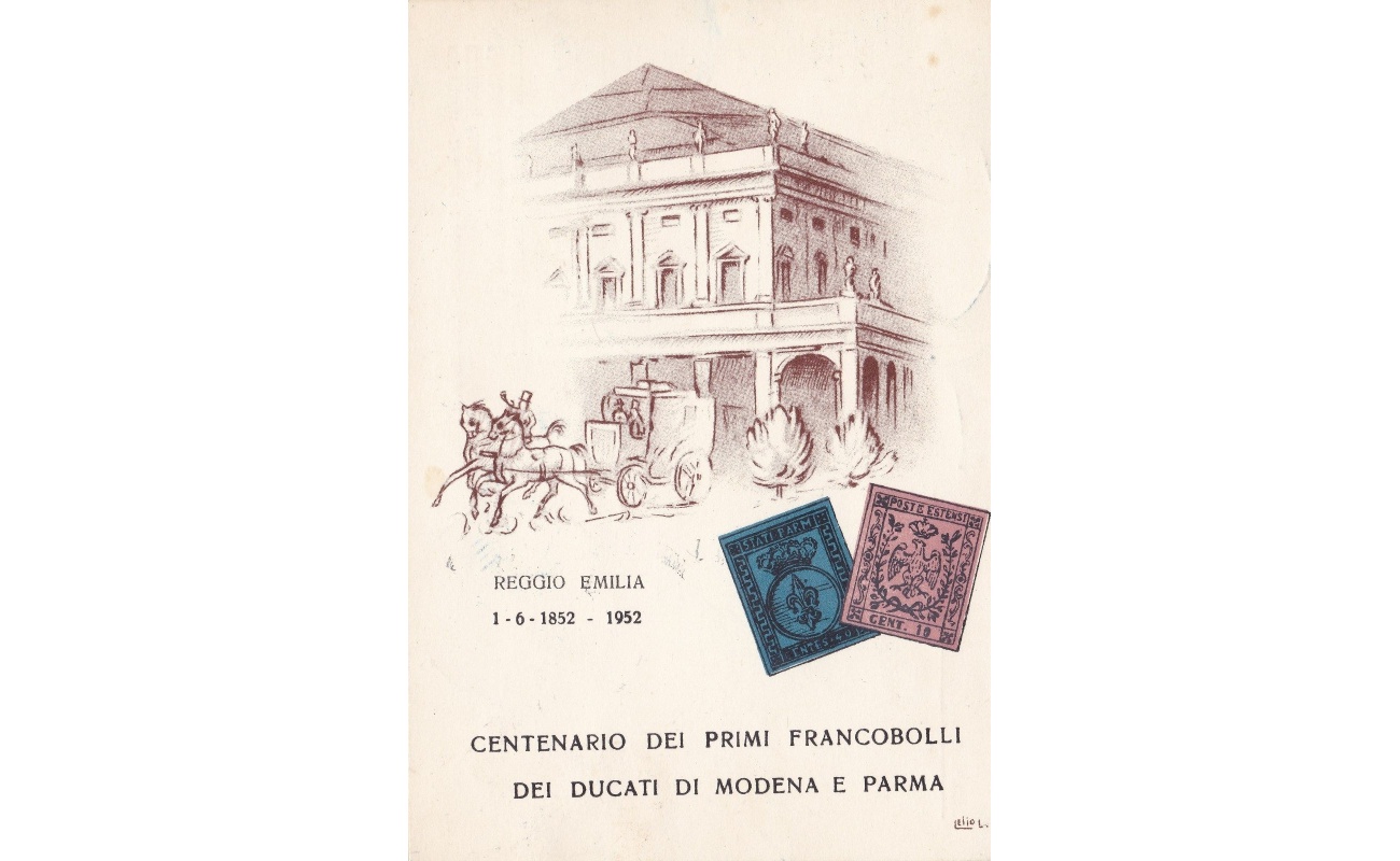 1952 Modena e Parma, n° 689/690 su cartolina Raccomandata con annulli speciali