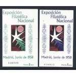 1958 SPAGNA - Foglietti n. 19/20 Esposizione Filatelica MNH**