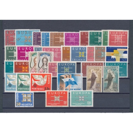 1963 EUROPA CEPT,  annata completa , francobolli nuovi , 19 paesi 36 valori,  MNH**