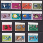 1965 BARBADOS - Marine life, Fauna marina serie bordo di foglio, SG 322/335  set of 16  MNH/**