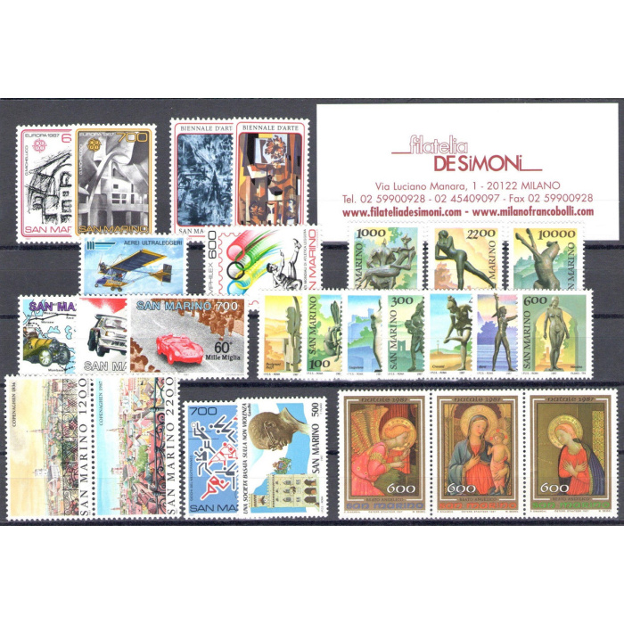 1987 San Marino, Annata Completa , francobolli nuovi , 26 valori - MNH**