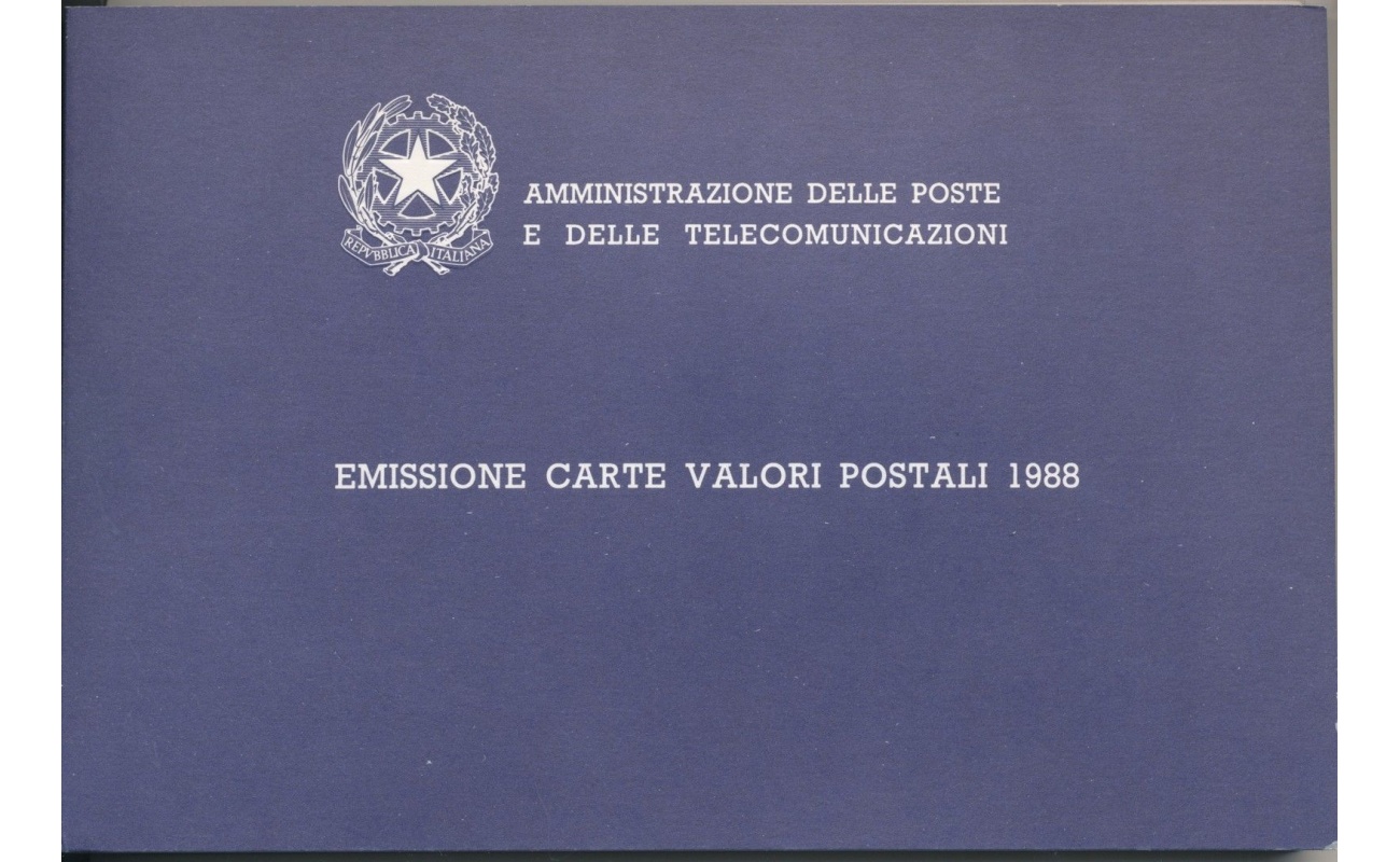 1988 ITALIA , Libretto Ufficiale Ministero Poste e Telecomunicazioni MNH**