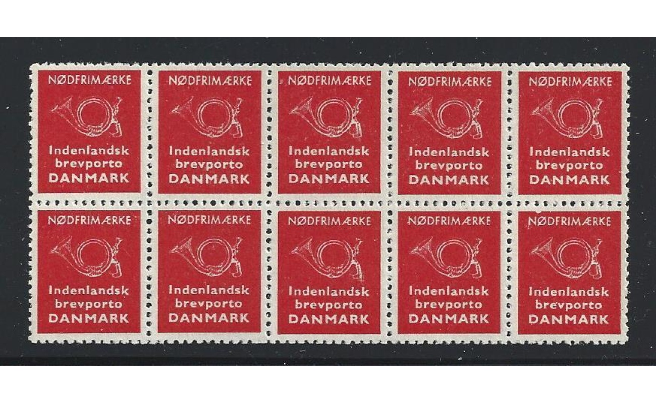 1991 Danimarca - Francobolli di emergenza n. 1 Blocco di 10 - MNH**